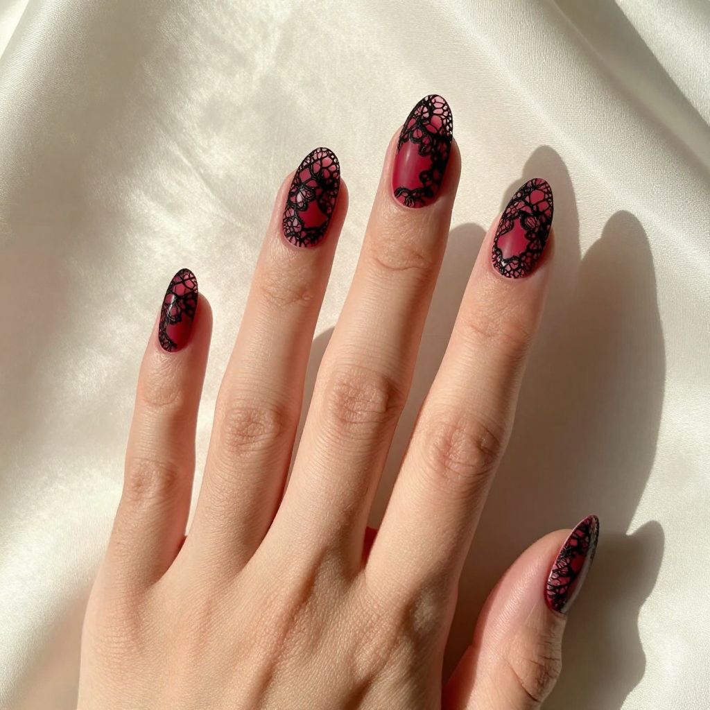 Red and black nail idea 6