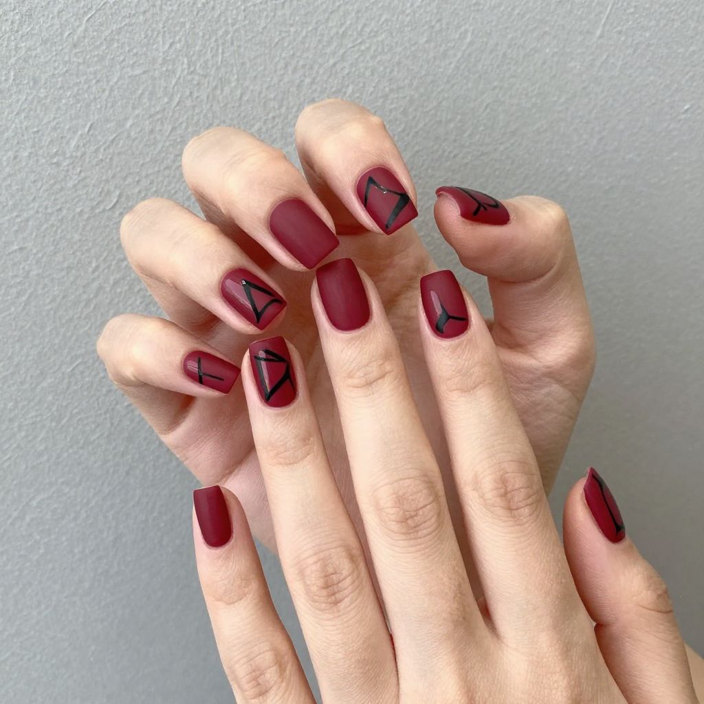 Red and black nail idea 9