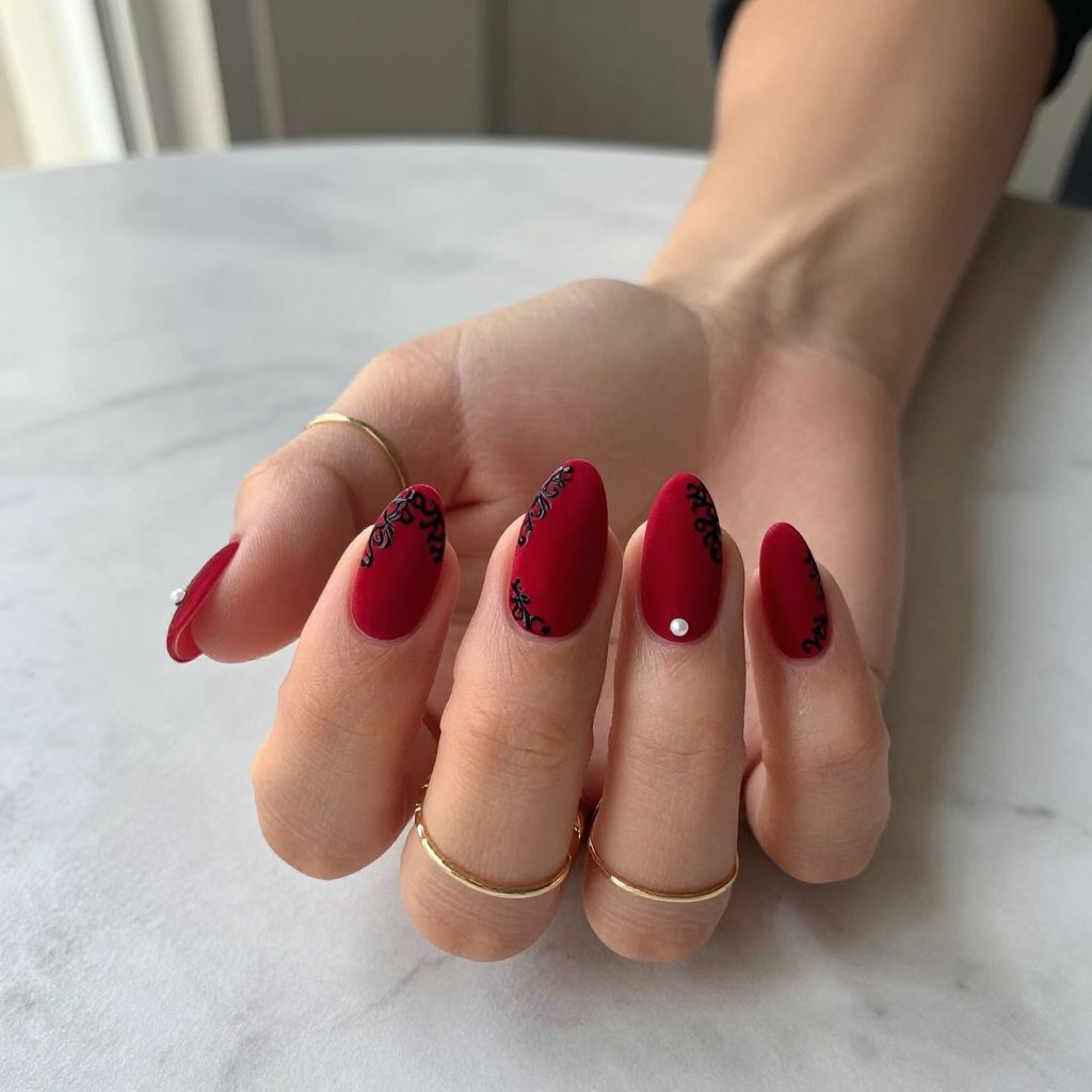 Red And Black Nail Ideas 11