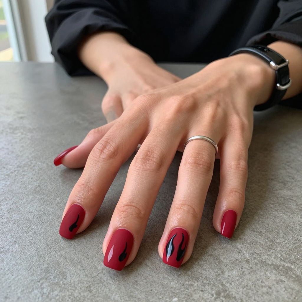 Red And Black Nail Ideas 2