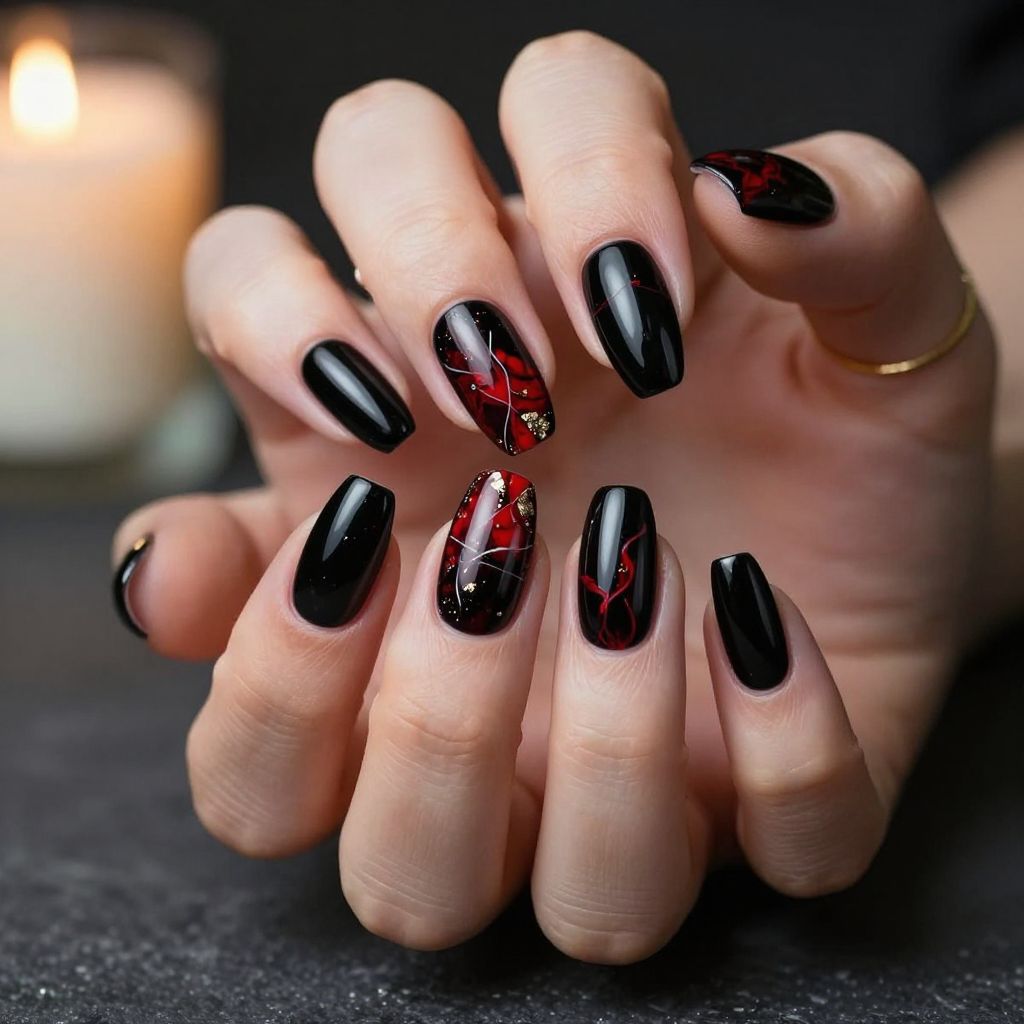 Red And Black Nail Ideas 4
