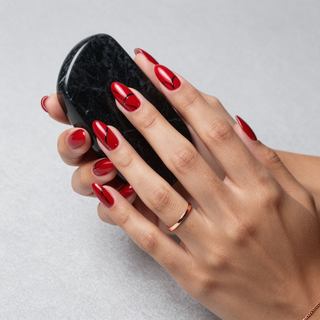 Red And Black Nail Ideas 8