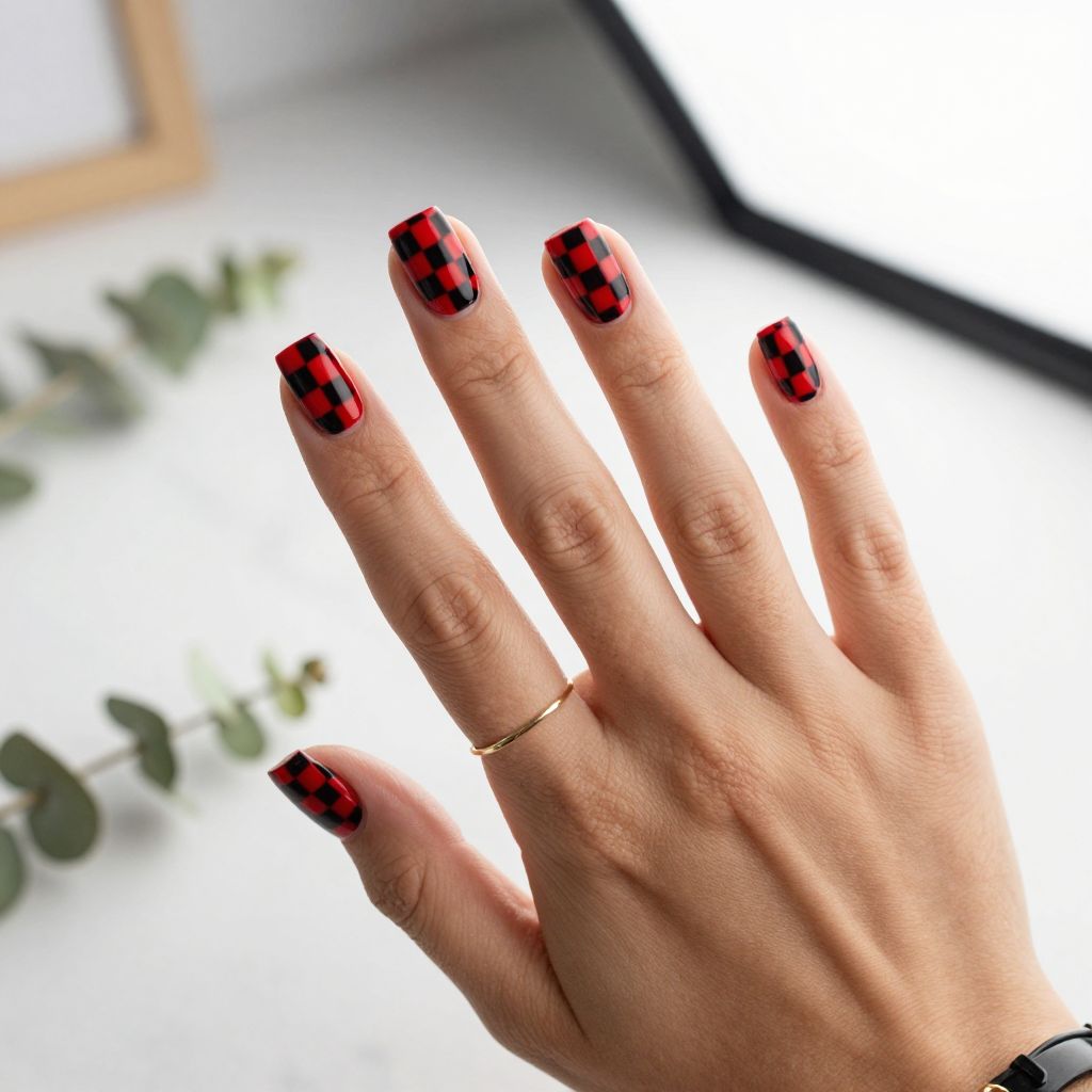 Red And Black Nail Ideas 7