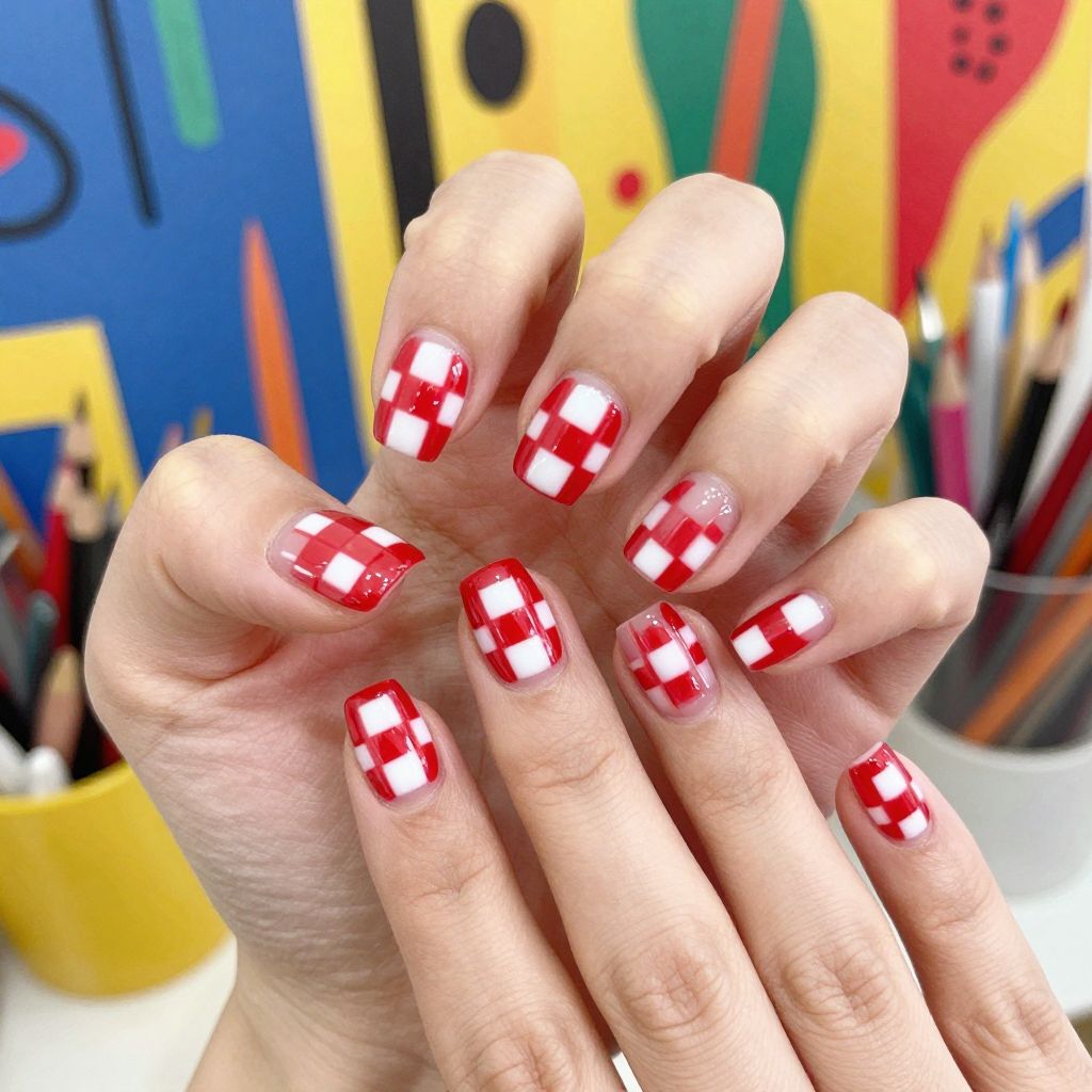 Red And White Nail Designs nail idea 11