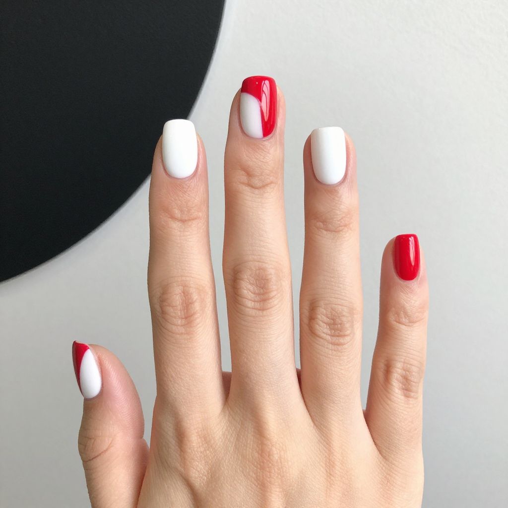 Red And White Nail Designs nail idea 13