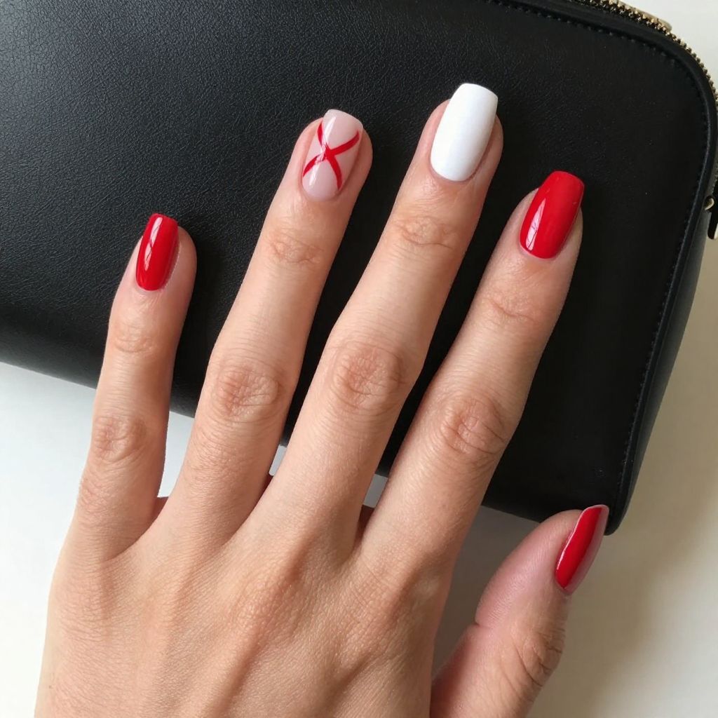 Red And White Nail Designs nail idea 14