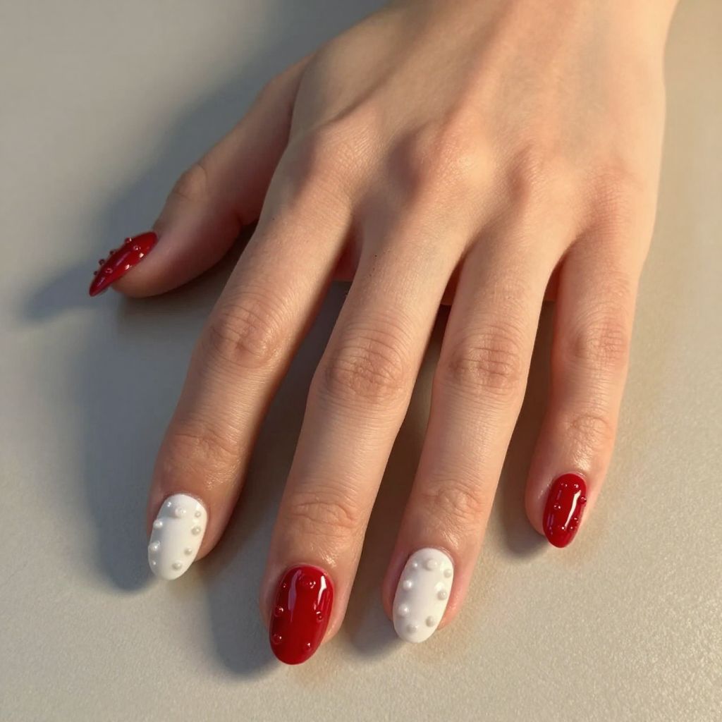 Red And White Nail Designs nail idea 15