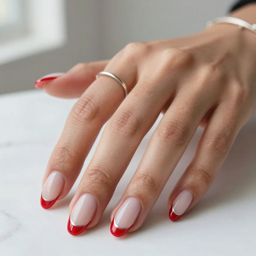 Classic Red Tips On A Milky White Base
