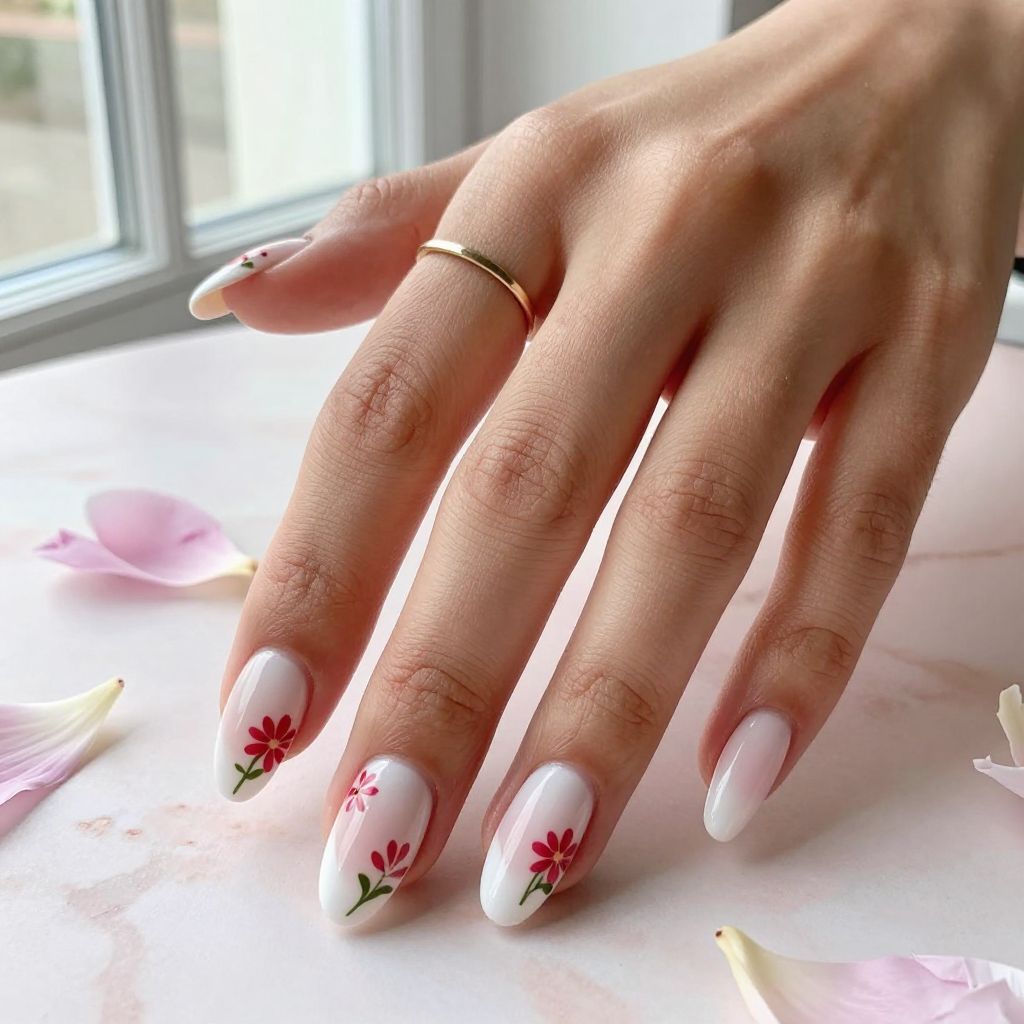 White Base With Red Florals