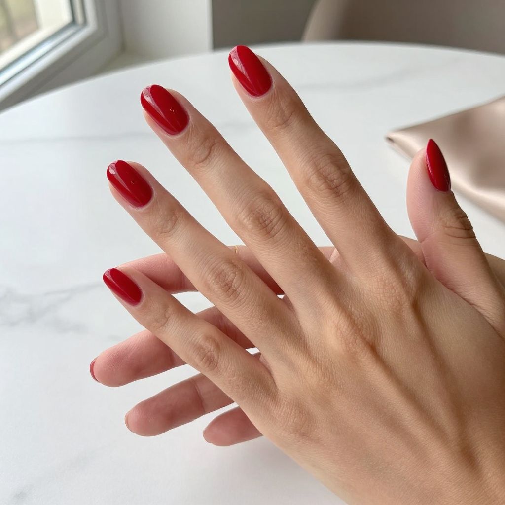 Classic Glossy Red Nails