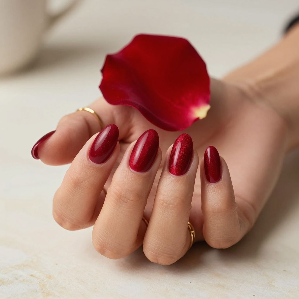 Red Velvet Texture Nails