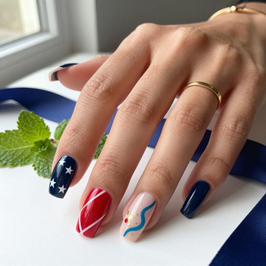 Red White And Blue Nail Ideas 8