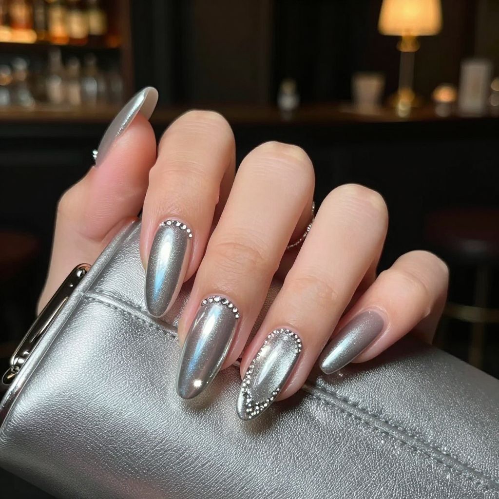 Rhinestone nail idea 10