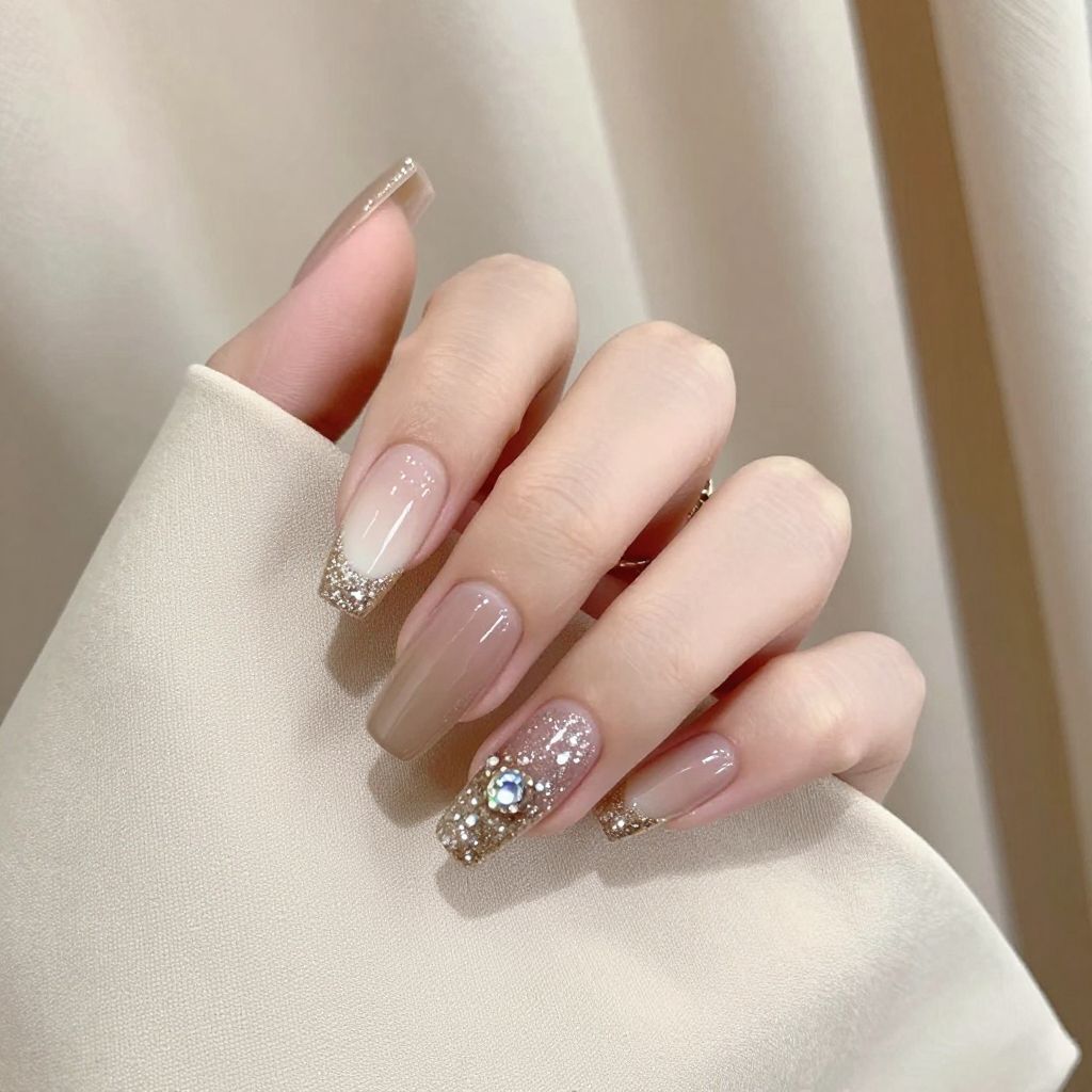 Rhinestone nail idea 12