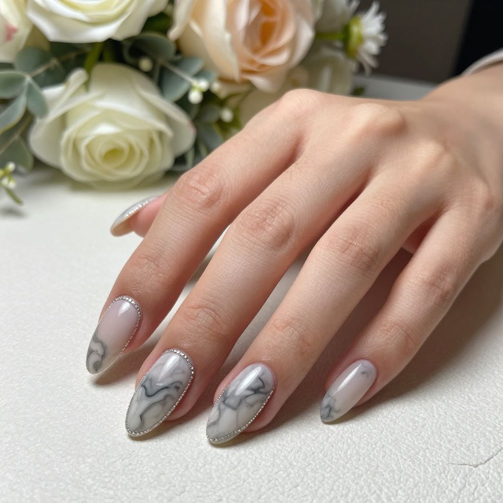 Rhinestone nail idea 14