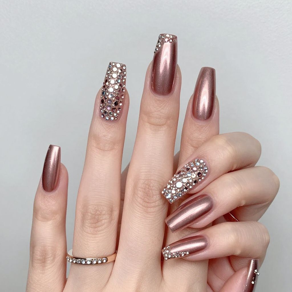 Rhinestone nail idea 4