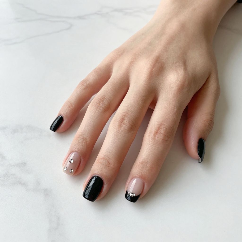 Rhinestone nail idea 8