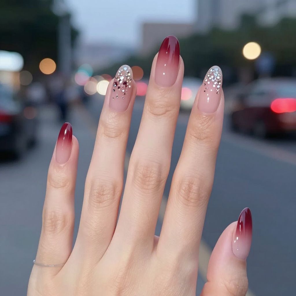 Rhinestone nail idea 7