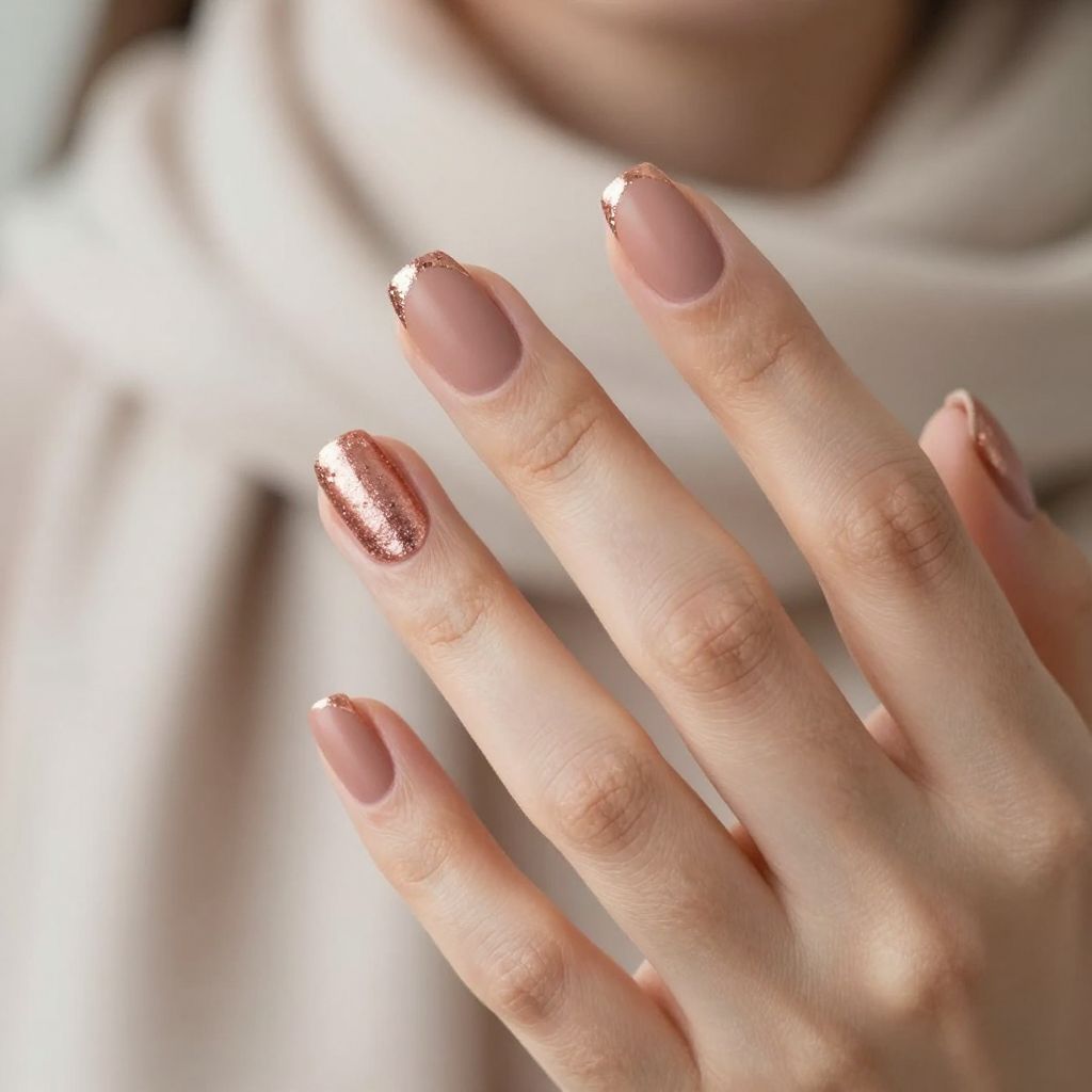 Rose Gold Nails idea 10