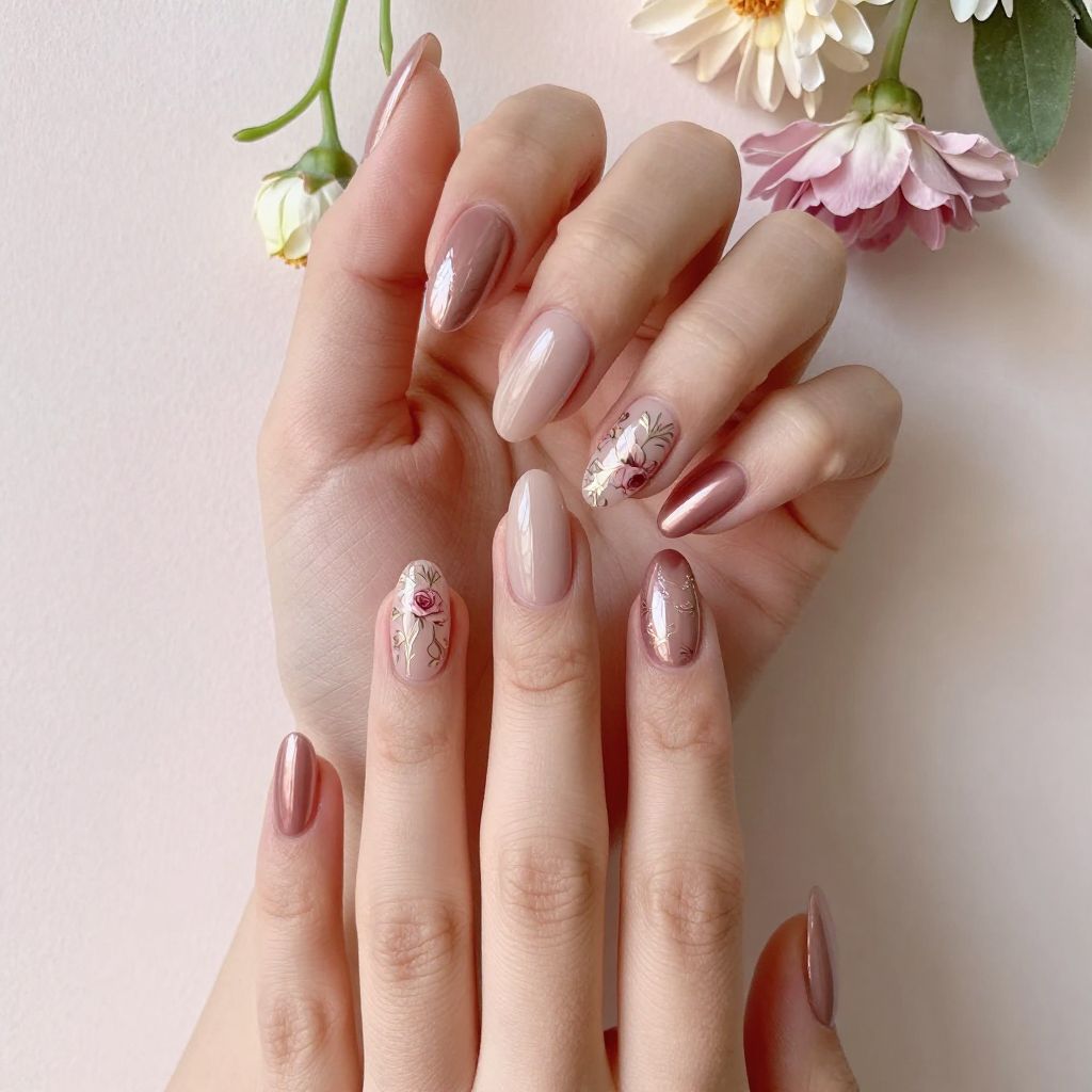 Rose Gold Nails idea 11