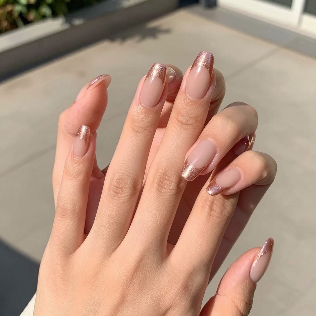 Rose Gold Nails idea 12