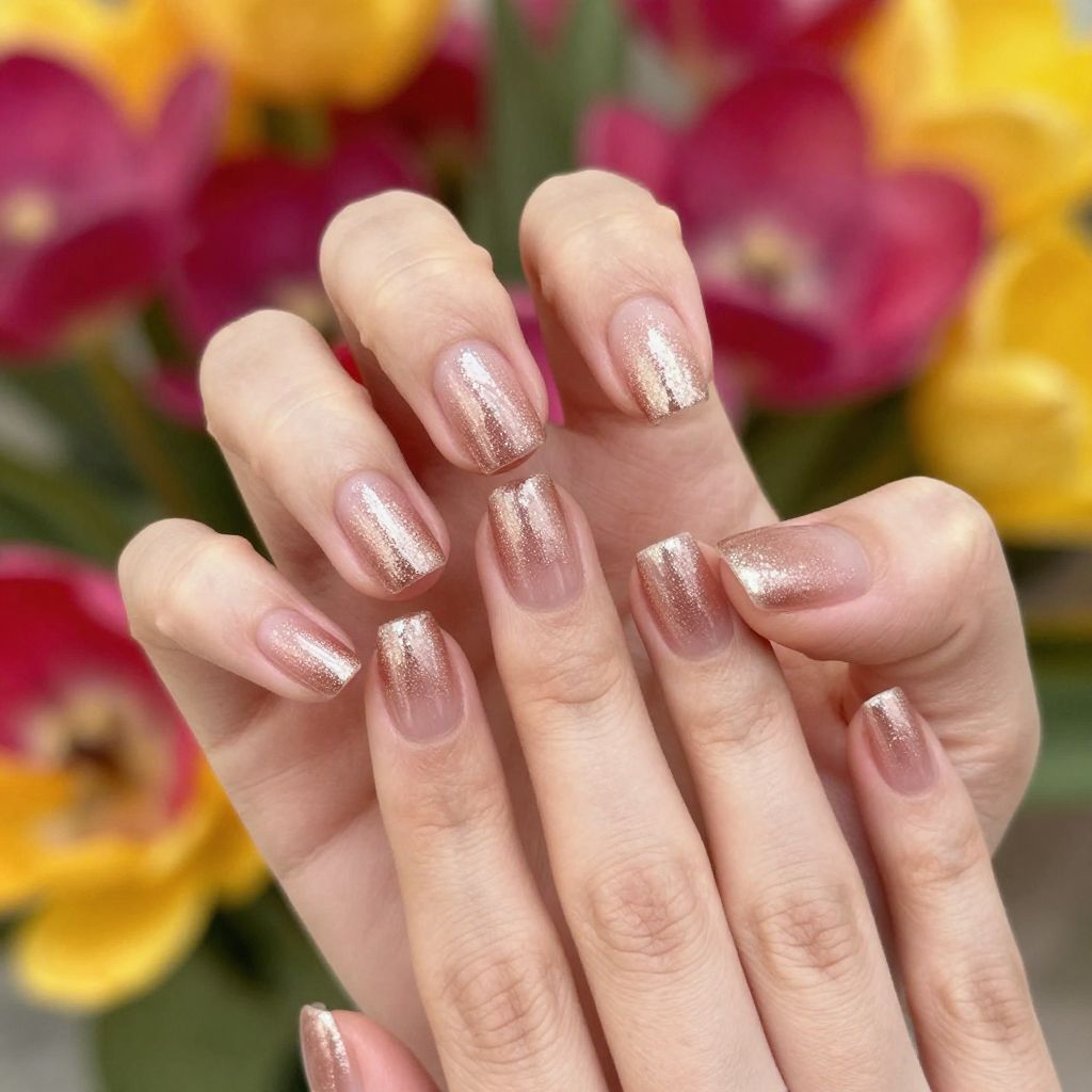 Rose Gold Nails idea 7