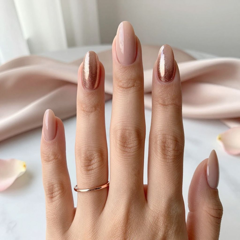 Rose Gold Nail Ideas 15