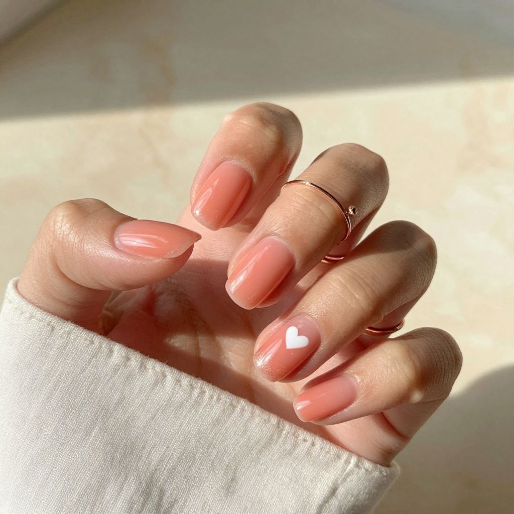 Sheer Coral Round Nails