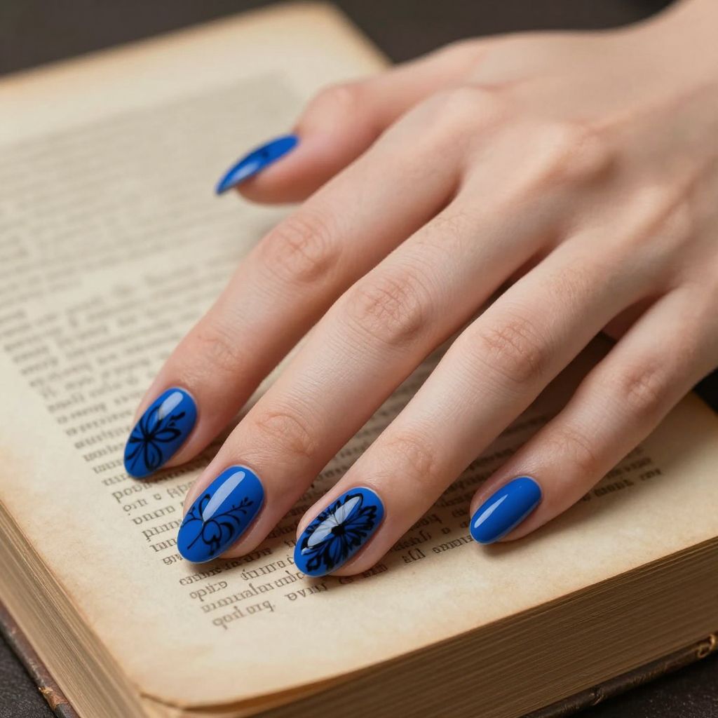 Royal Blue Nail Design 10