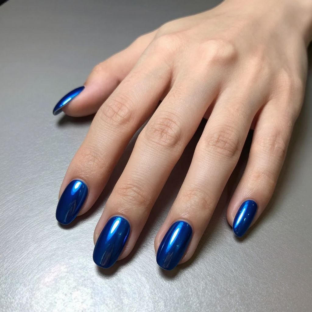 Royal Blue Nail Design 11
