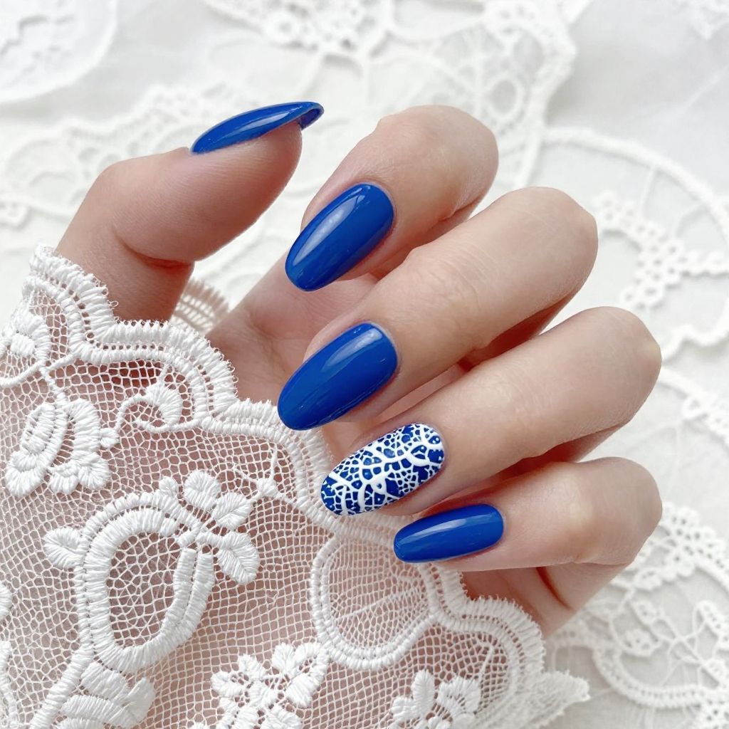 Royal Blue Nail Design 13