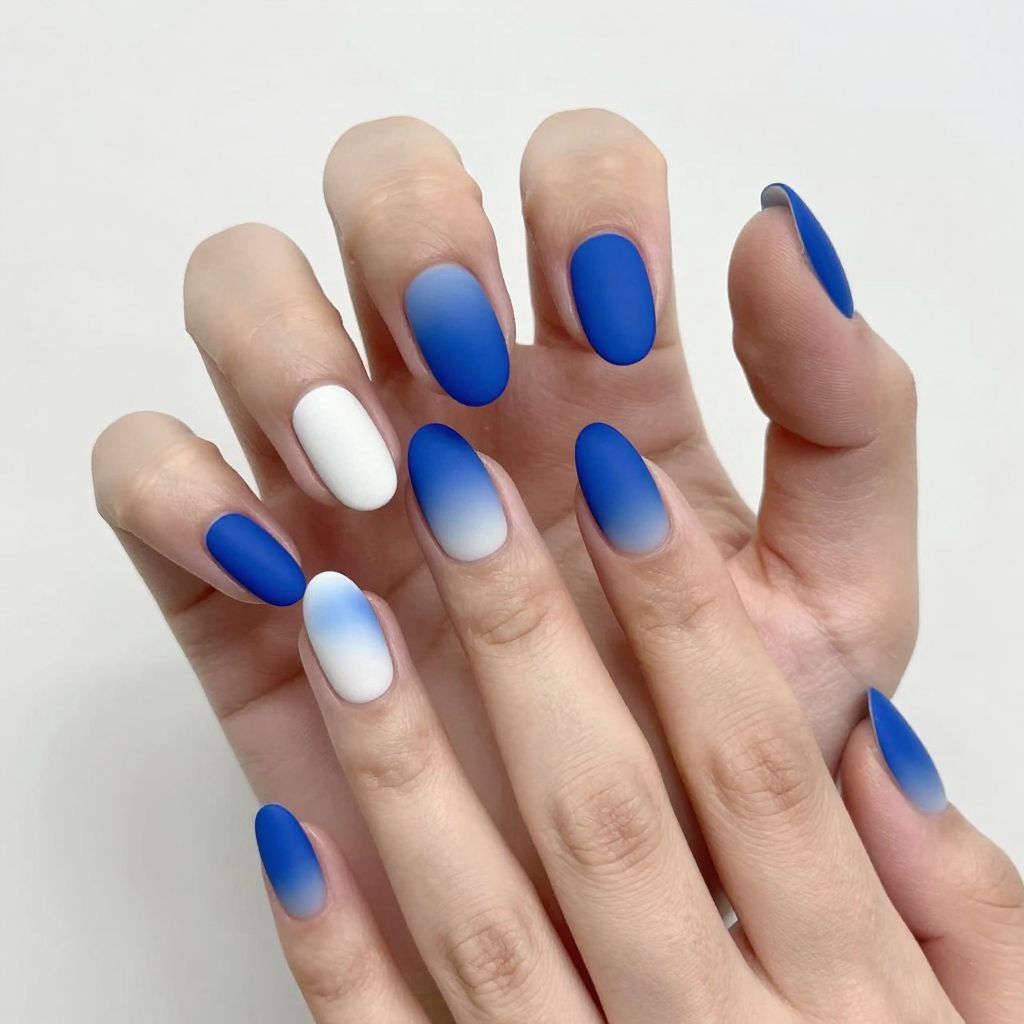 Royal Blue Nail Design 2