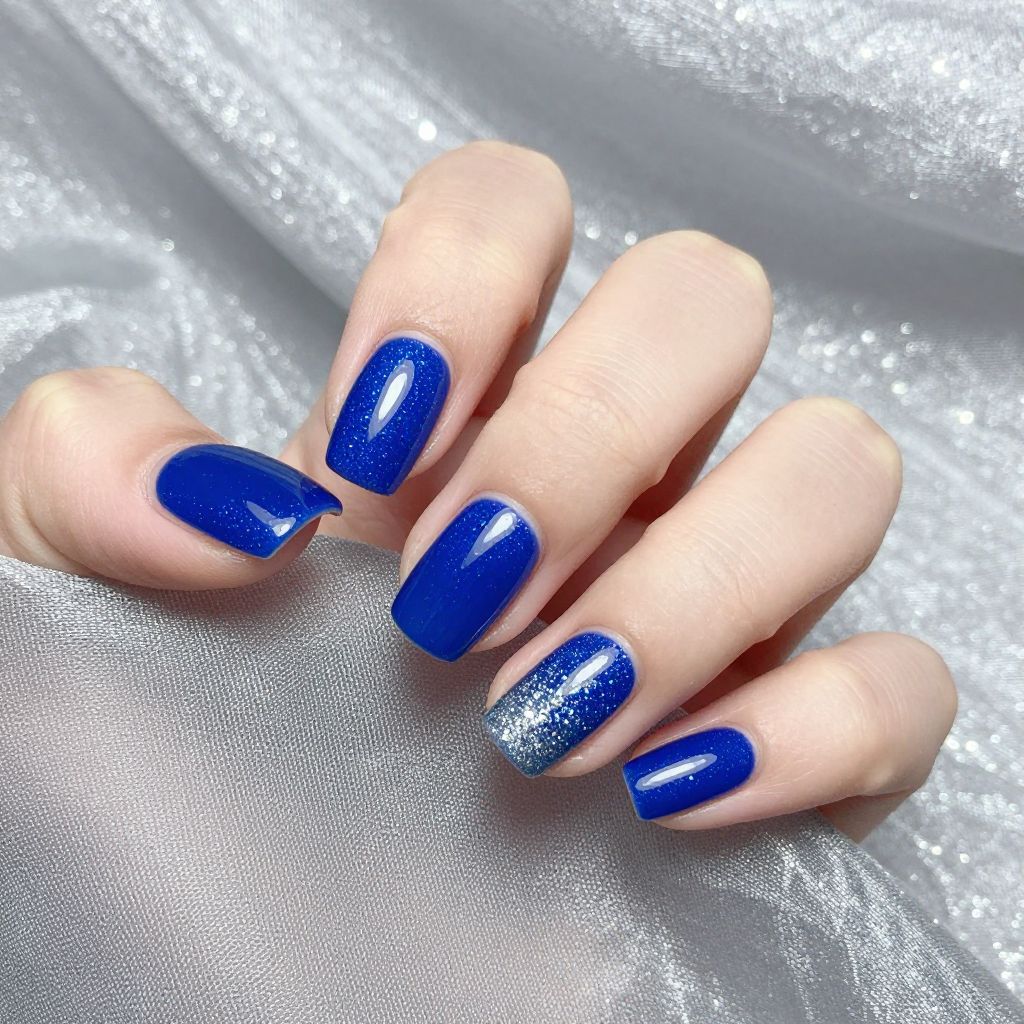 Royal Blue Nail Design 3