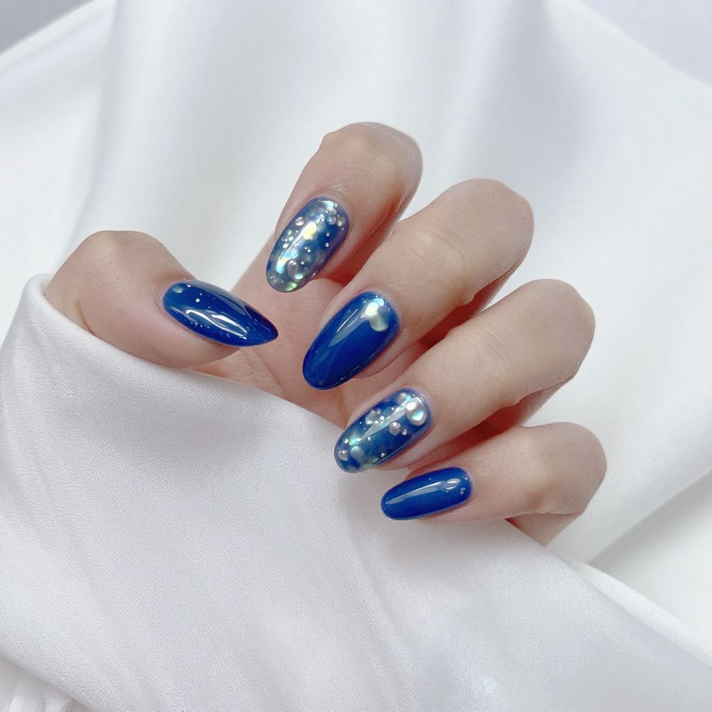 Royal Blue Nail Design 6