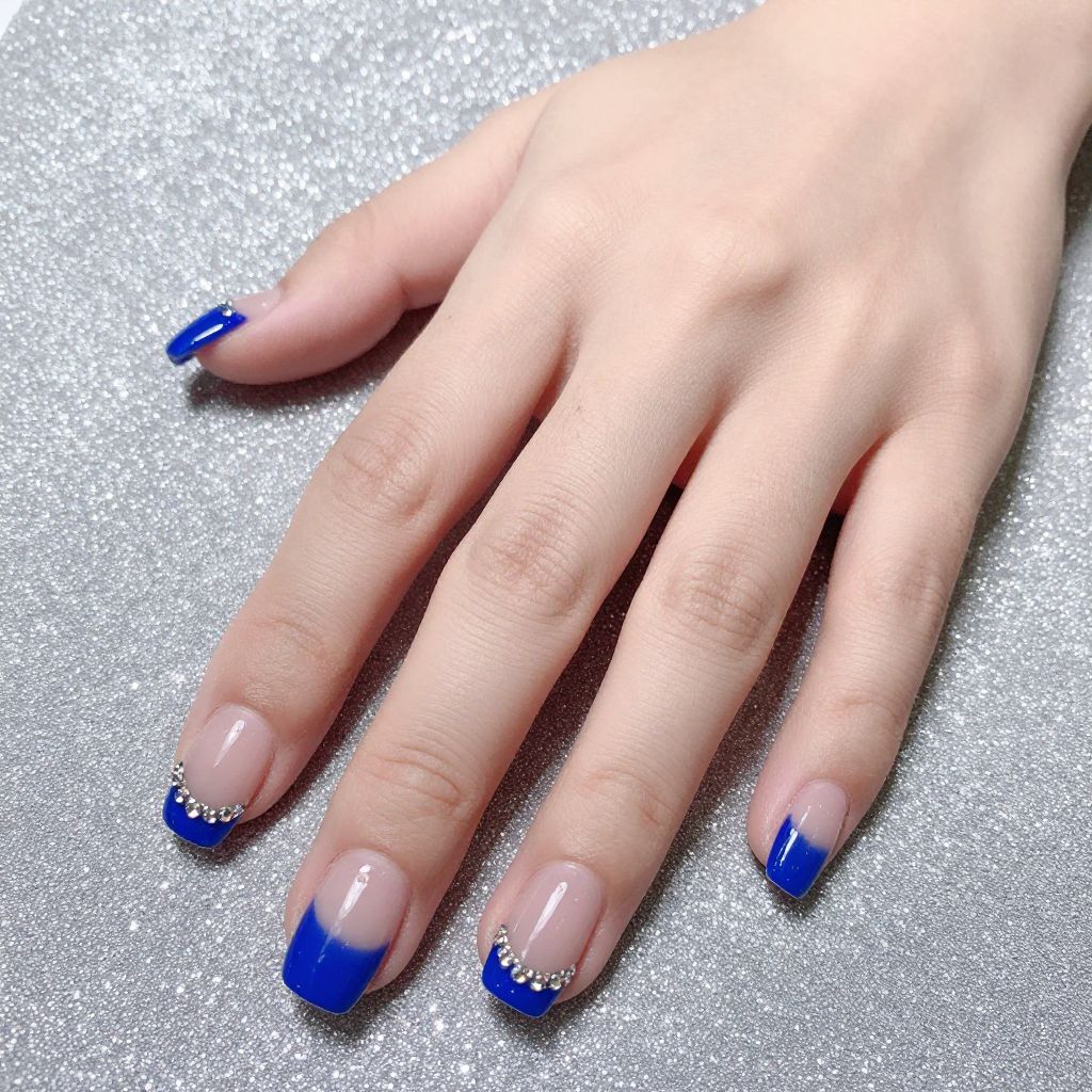 Royal Blue Nail Design 8
