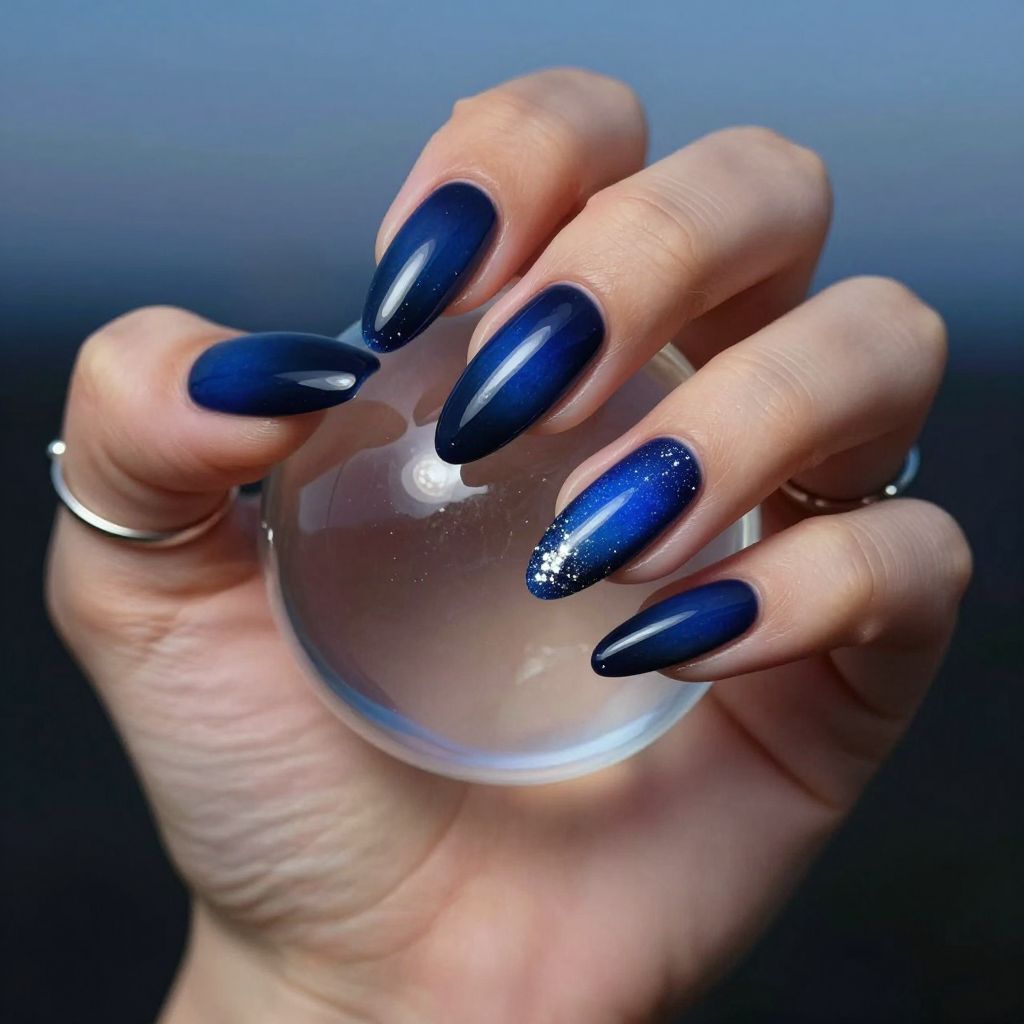 Midnight Sky Gradient nails