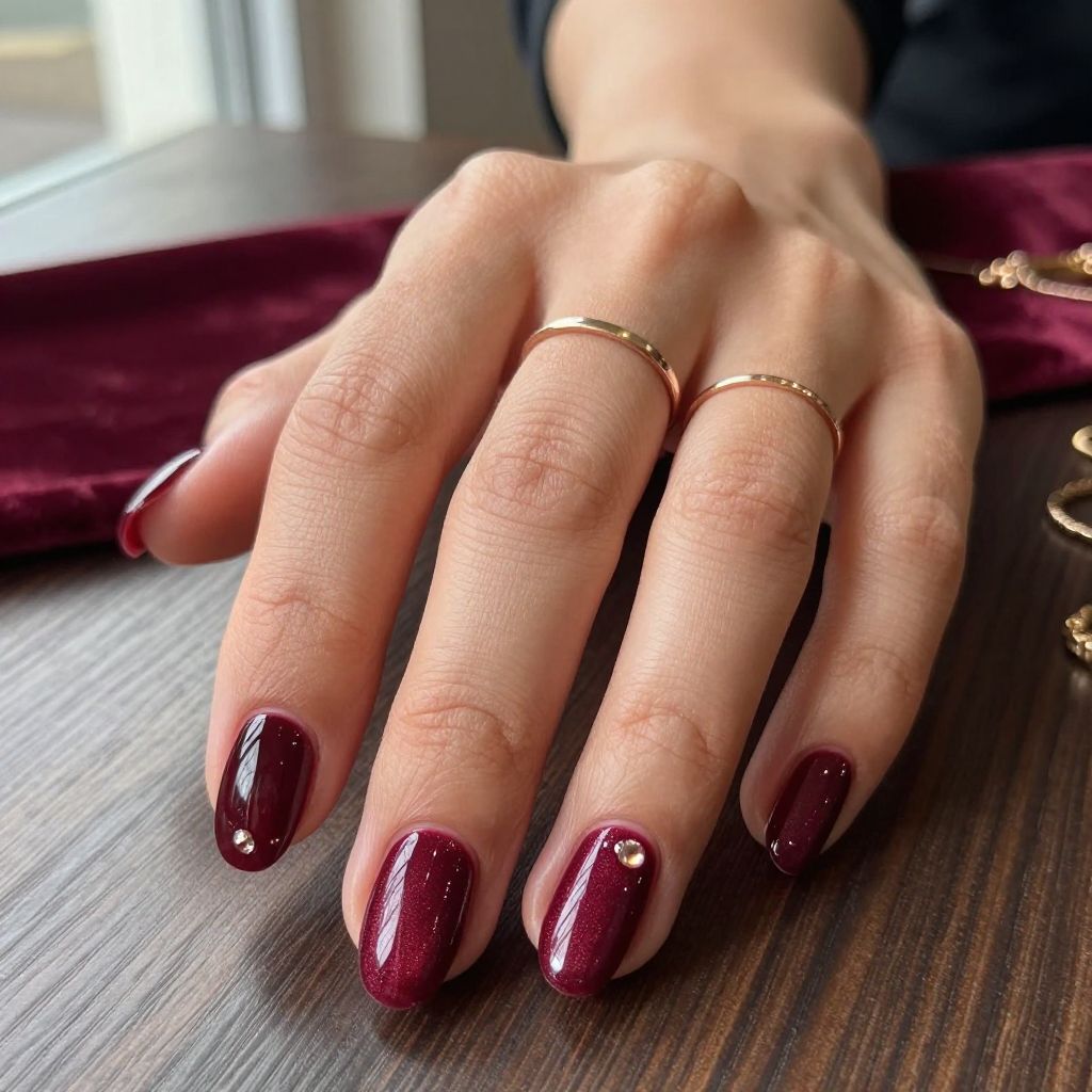 Black Cherry Oval Nails