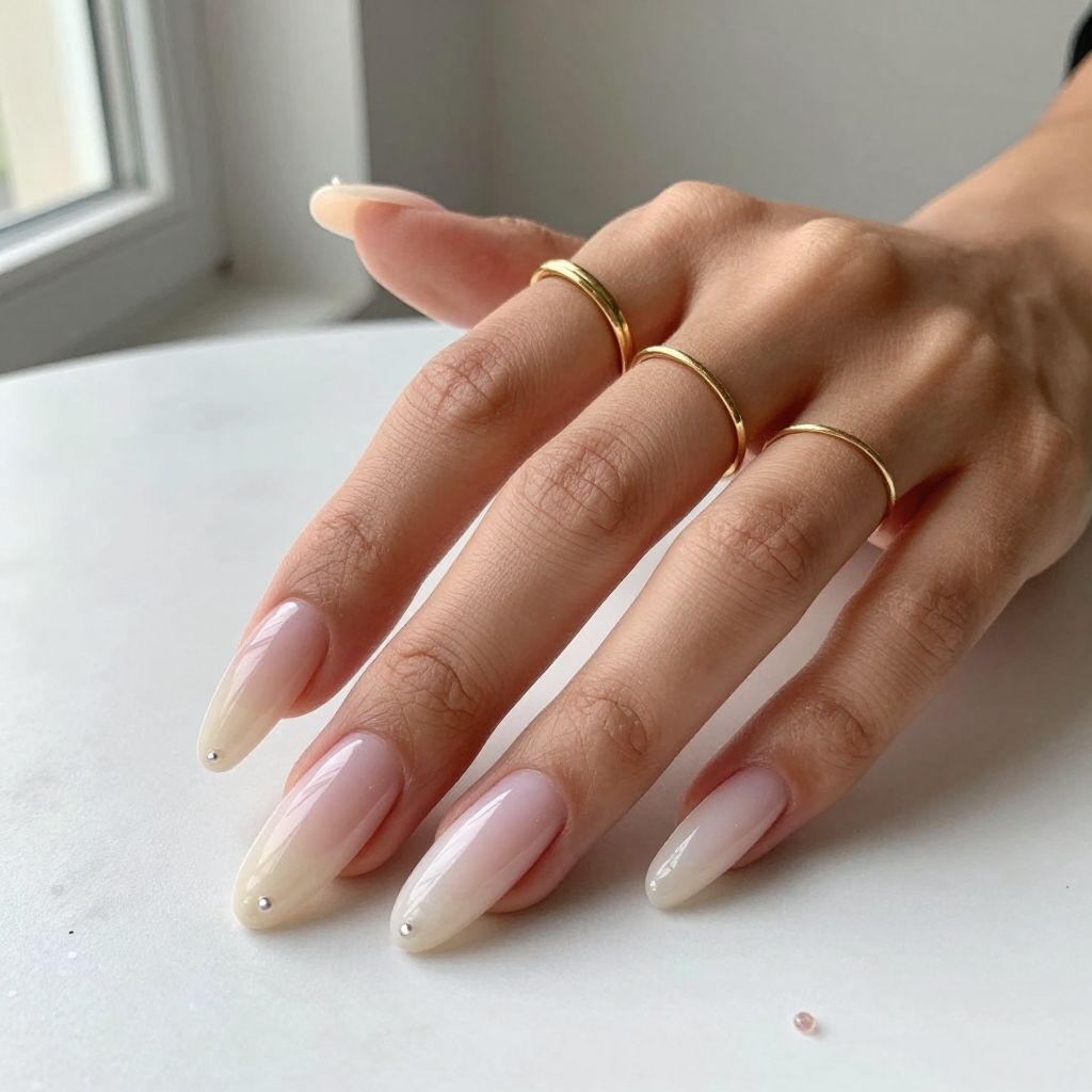 Milky Pink Coffin Nails