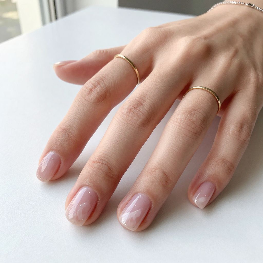 Rose Quartz Short Nails