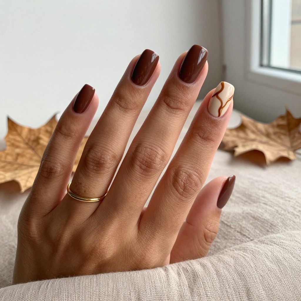Chocolate Brown with Abstract Swirls