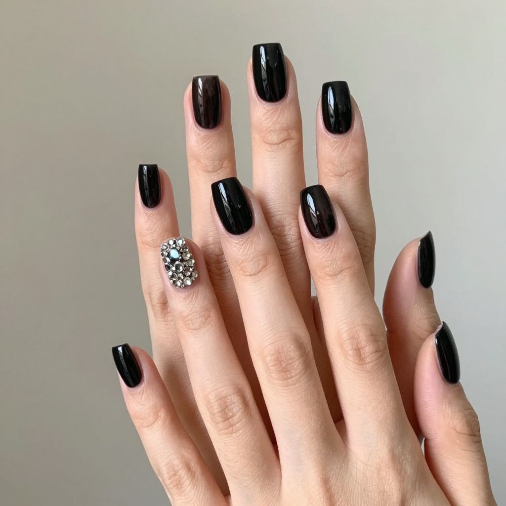 Short Black Nail Designs nail idea 13