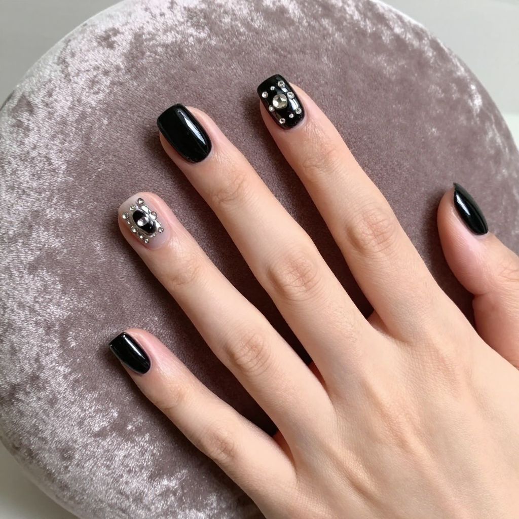 Short Black Nail Designs nail idea 7