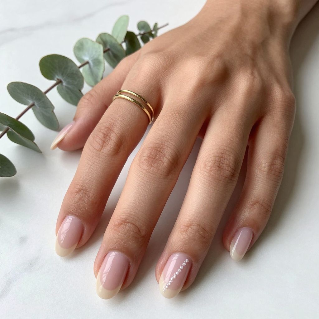 Milky Almond Short Dip Nails