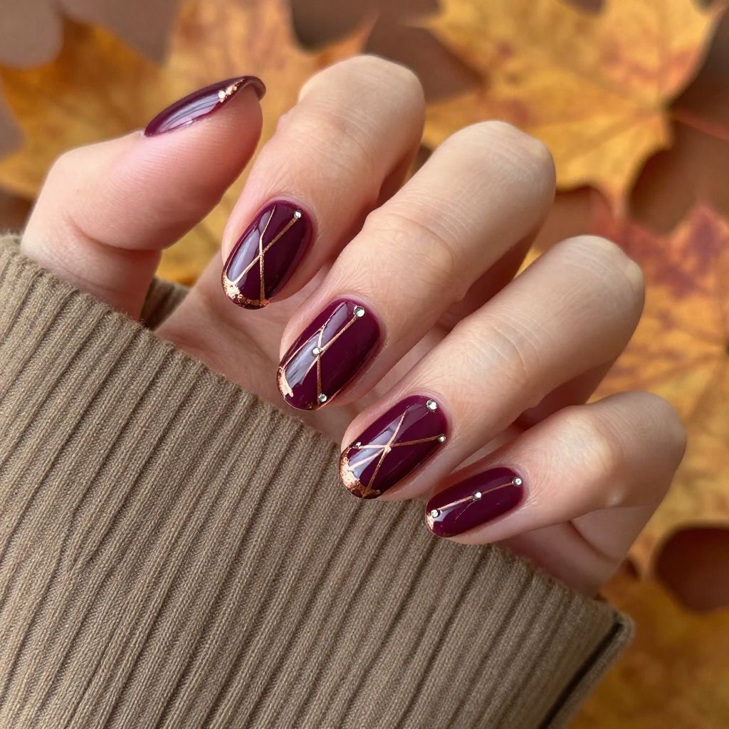 Short Fall Nail Designs deep plum idea 2
