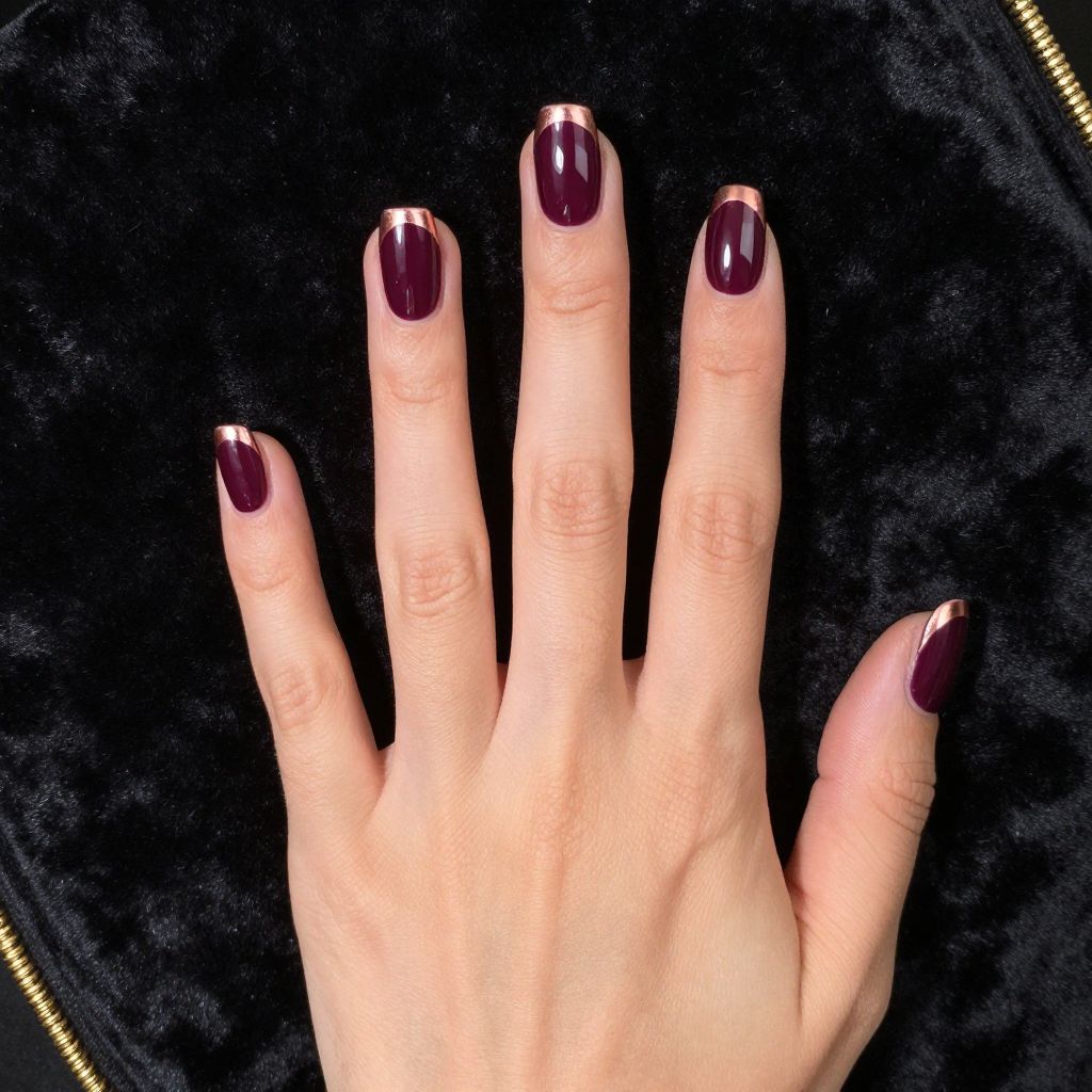 Short French tip nail idea 10