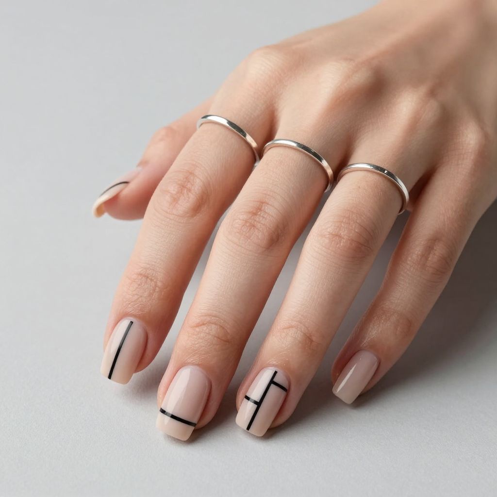 Short French tip nail idea 12