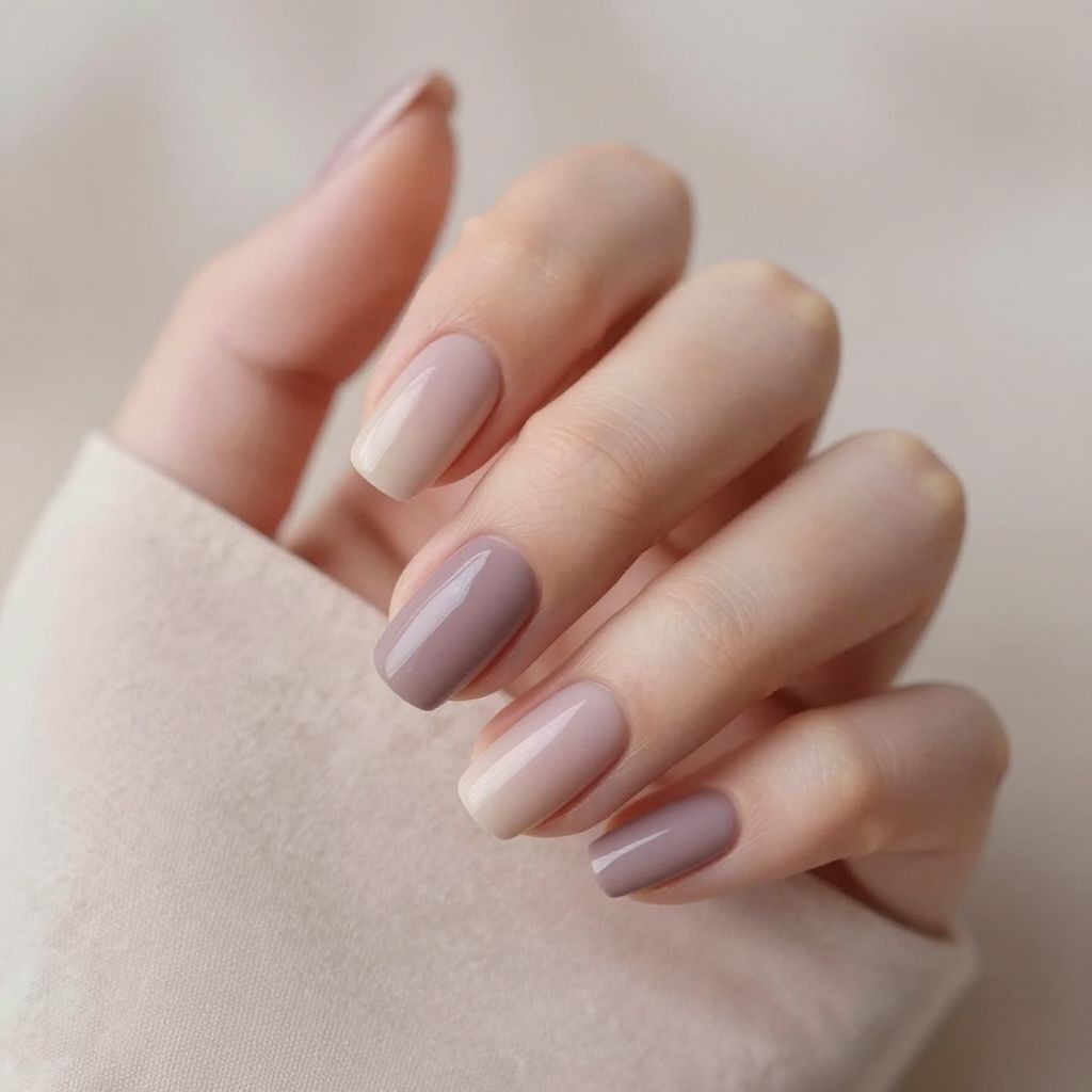Short French tip nail idea 14