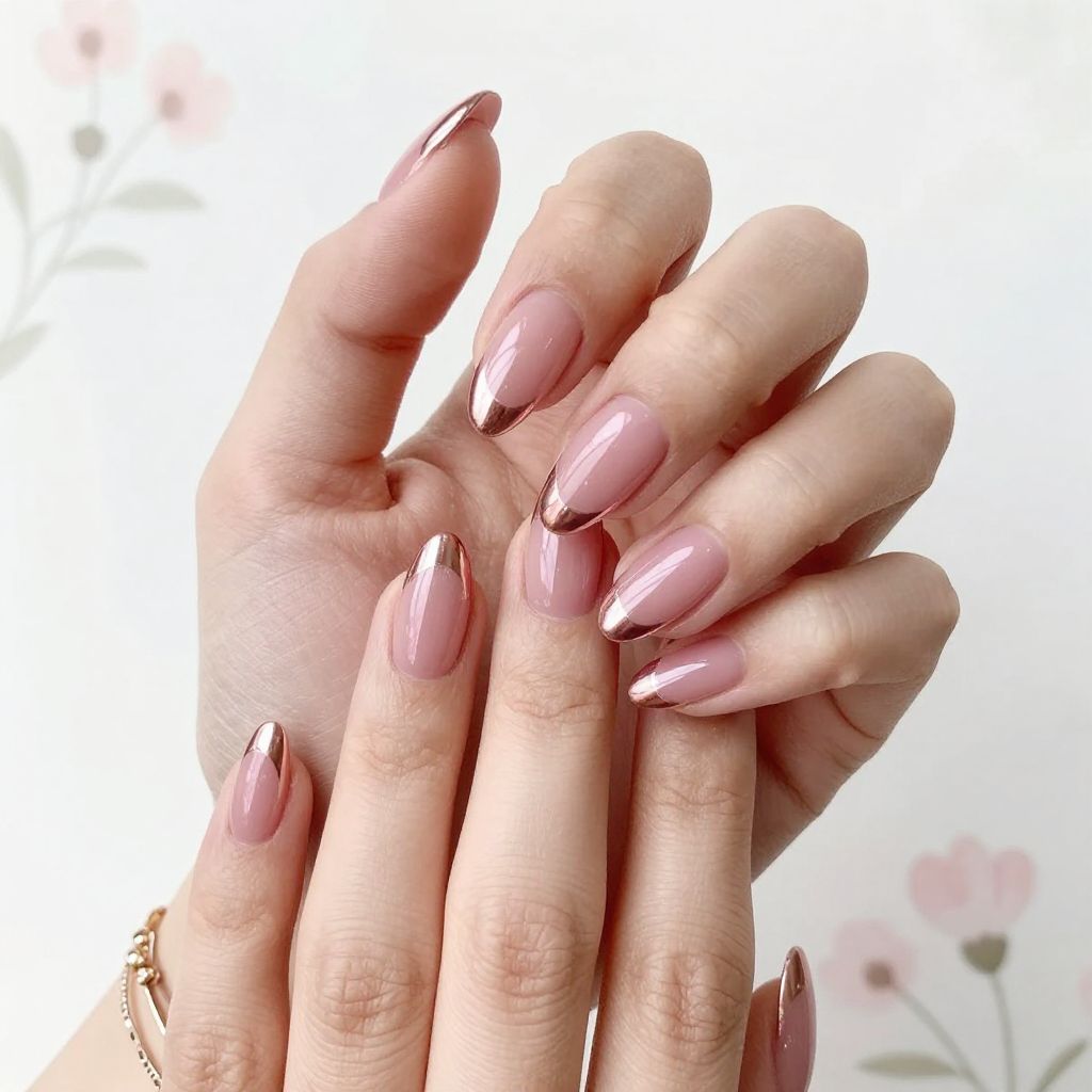 Short French tip nail idea 2