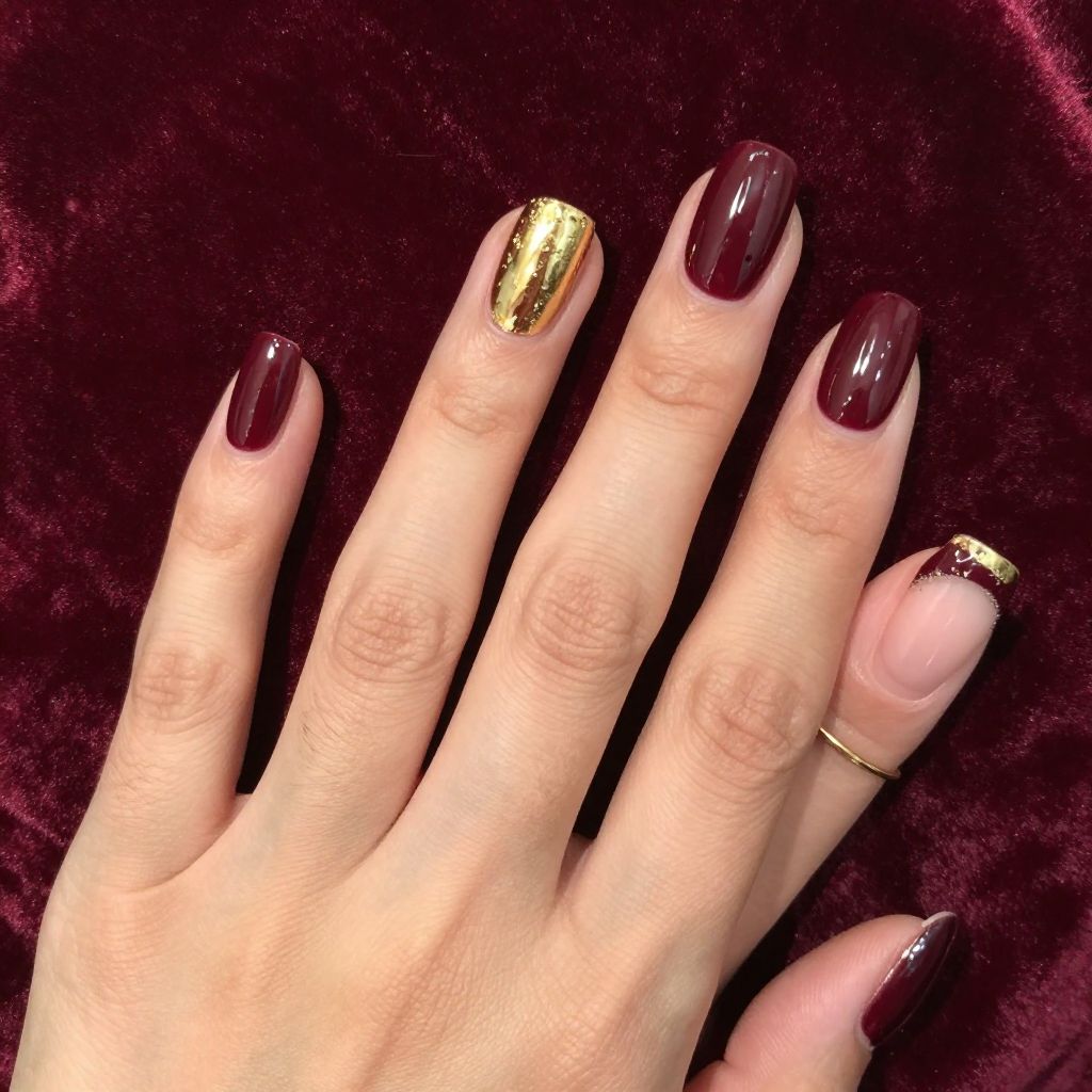 Short French tip nail idea 3