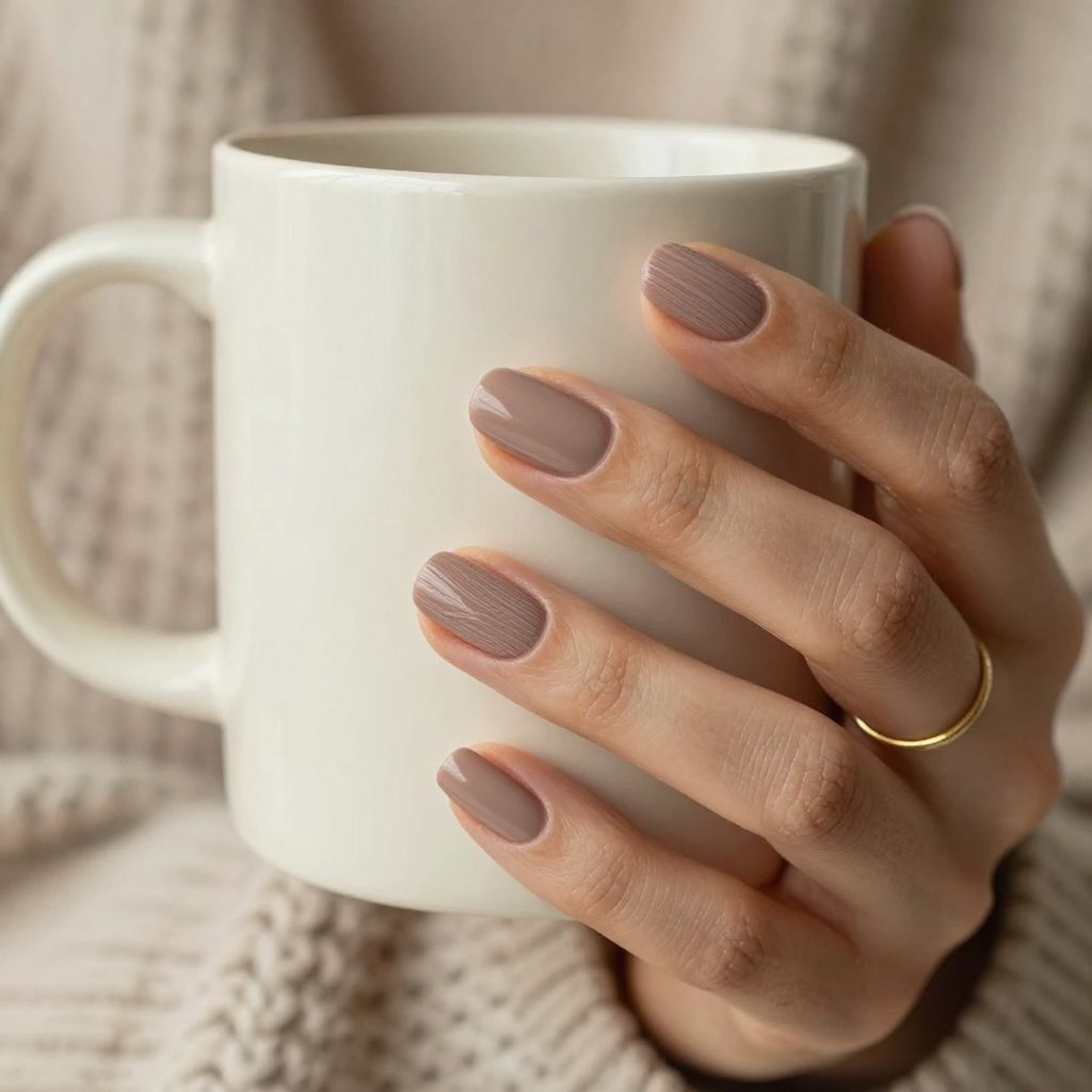 Cozy sweater texture short gel nails
